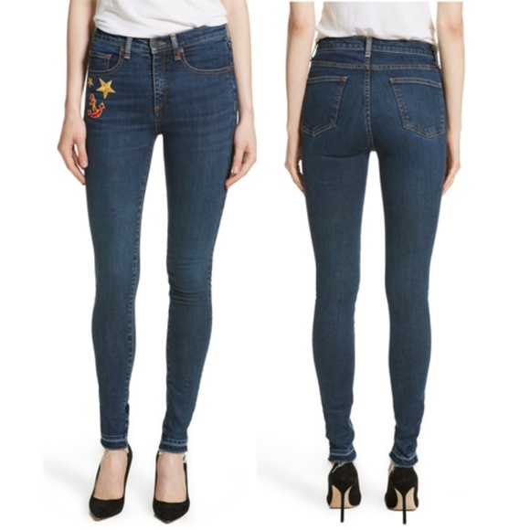 Veronica Beard Kate Patch Skinny Jeans Size 24 NWT - Picture 1 of 7